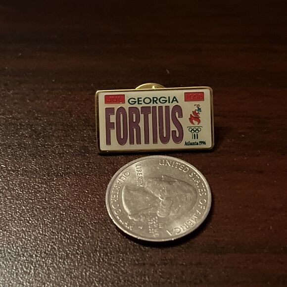 Vintage 1996 Atlanta Olympics Fortius License Plate Lapel Hat Pin‎ - Picture 2 of 3